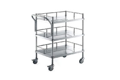 不銹鋼三層器械醫療推車